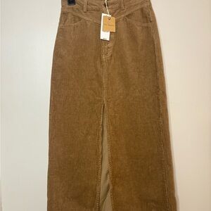 Blu Pepper Tan Corduroy Maxi Skirt